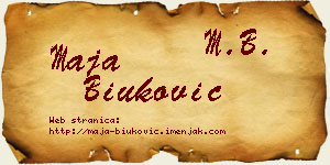 Maja Biuković vizit kartica